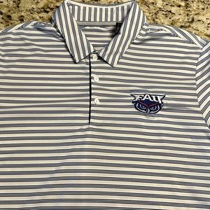 Blue & White Striped FAU Adidas Golf Polo